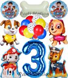 Paw Patrol 3 Yaş Balon Set Paw Petrol Marshall Chase Skye Rubble Doğum Günü Parti Folyo Balon Seti