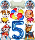 Paw Patrol 5 Yaş Balon Set Paw Petrol Marshall Chase Skye Rubble Doğum Günü Parti Folyo Balon Seti