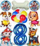 Paw Patrol 8 Yaş Balon Set Paw Petrol Marshall Chase Skye Rubble Doğum Günü Parti Folyo Balon Seti