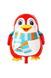 Sevimli Penguen Balon 1 Yaş Doğum Günü Balon Set Penguen Konsept ve Pembe Renk Rakam Balon