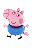 Peppa Pig Konsept 1 Yaş Yıldız Balon Set Pembe Domuz Peppa Pig George Tema Doğum Günü Folyo Balon