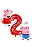 Peppa Pig Konsept 5 Yaş Balon Set Pembe Domuz Peppa Pig George Tema Doğum Günü Folyo Balon Set