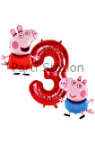 Peppa Pig Konsept 5 Yaş Balon Set Pembe Domuz Peppa Pig George Tema Doğum Günü Folyo Balon Set