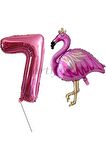 Flamingo Balon Set Flamingo Folyo Balon Set Konsept Doğum Günü Set 7 Yaş Balon