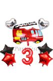 Itfaiye Balon Set Fireman Folyo Balon Set Konsept Doğum Günü Set Yaş Balon