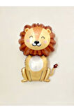 1 Adet Safari Konsept Sevimli Aslan Folyo Balon Lion Balloon 100 cm