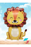 1 Adet Safari Konsept Sevimli Aslan Folyo Balon Lion Balloon 100 cm