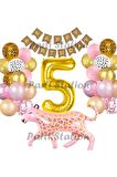 Pembe Leopar 5 Yaş Balon Set