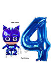 Pijamaskeliler Yaş Balon Seti Pjmasks Konsept Helyum Balon Set Pijamaskeli Doğum Günü Set