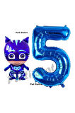 Pijamaskeliler Yaş Balon Seti Pjmasks Konsept Helyum Balon Set Pijamaskeli Doğum Günü Set
