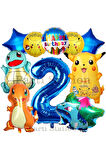 Pokemon Konsept 5 Yaş Doğum Günü Balon Set Pokemon Pikachu Bulbasaur Charmander Squirtle Balon