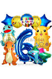 Pokemon Konsept 5 Yaş Doğum Günü Balon Set Pokemon Pikachu Bulbasaur Charmander Squirtle Balon
