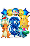 Pokemon Konsept 5 Yaş Doğum Günü Balon Set Pokemon Pikachu Bulbasaur Charmander Squirtle Balon