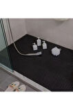 PVC KARE PASPAS 120 X 50 CM SİYAH BANYO KAYMAZ YER ZEMİN MATI