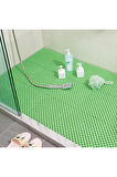 PVC KARE PASPAS 90 X 250 CM YEŞİL BANYO KAYMAZ YER ZEMİN MATI