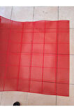 PVC KARE PASPAS 90 X 100 CM KIRMIZI BANYO KAYMAZ YER ZEMİN MATI