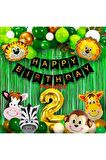 Safari Hayvanlar 2 Yaş Balon Set Safari Konsept Helyum Balon Set Safari Doğum Günü Set