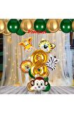 Safari Hayvanlar Yaş Balon Set Safari Konsept Helyum Balon Set Safari Doğum Günü Set