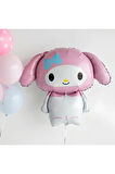 Sanrio Kuromi Melody 6 Yaş Balon Set Anime Hello Kitty Kuromi Melody Konsept Doğum Günü Balon