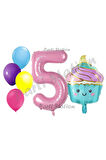Dondurma Cupcake Konsept 1 Yaş Doğum Günü Balon Set İce Cream Pastane Şeker Tema Doğum Günü Balon