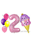 Pastane Dondurma Konsept 9 Yaş Doğum Günü Balon Set İce Cream Tema Doğum Günü Balon