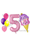 Pastane Dondurma Konsept 9 Yaş Doğum Günü Balon Set İce Cream Tema Doğum Günü Balon