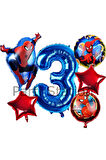 Spiderman Örümcek Adam 4 Yaş Doğum Günü Balon Set Spiderman Konsept Doğum Günü Balon Set
