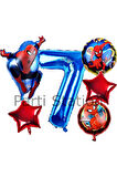 Spiderman Örümcek Adam 4 Yaş Doğum Günü Balon Set Spiderman Konsept Doğum Günü Balon Set