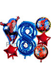 Spiderman Örümcek Adam 4 Yaş Doğum Günü Balon Set Spiderman Konsept Doğum Günü Balon Set