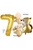 Woodland Sincap Balon 6 Yaş Balon Set Sincap Balon ve Gold Rakam Balon Demeti Doğum Günü Seti