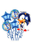 Tilki Sonic Boom Yıldız Balonlu Konsept Doğum Günü Parti Balon Set Sonic Tema Parti Balon Set