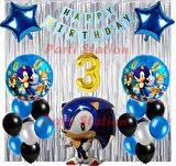 Tilki Sonic Boom Konsept 3 Yaş Balon Set Sonic Boom Tema Doğum Günü Arka Fon Süsleme Balon Set