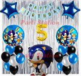 Tilki Sonic Boom Konsept 5 Yaş Balon Set Sonic Boom Tema Doğum Günü Arka Fon Süsleme Balon Set
