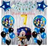 Tilki Sonic Boom Konsept 7 Yaş Balon Set Sonic Boom Tema Doğum Günü Arka Fon Süsleme Balon Set