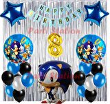 Tilki Sonic Boom Konsept 8 Yaş Balon Set Sonic Boom Tema Doğum Günü Arka Fon Süsleme Balon Set