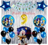 Tilki Sonic Boom Konsept 9 Yaş Balon Set Sonic Boom Tema Doğum Günü Arka Fon Süsleme Balon Set