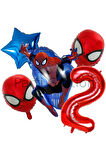 Örümcek Adam Spiderman 6 Yaş Doğum Günü Balon Set Spiderman Konsept Doğum Günü Balon Set