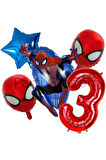 Örümcek Adam Spiderman 6 Yaş Doğum Günü Balon Set Spiderman Konsept Doğum Günü Balon Set