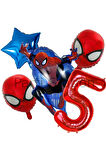 Örümcek Adam Spiderman 6 Yaş Doğum Günü Balon Set Spiderman Konsept Doğum Günü Balon Set