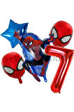 Örümcek Adam Spiderman 6 Yaş Doğum Günü Balon Set Spiderman Konsept Doğum Günü Balon Set