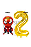 Spiderman 1 Yaş Balon ve Gold Rakam Balon Doğum Günü Parti Set Örümcek Adam Balon set