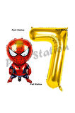 Spiderman 1 Yaş Balon ve Gold Rakam Balon Doğum Günü Parti Set Örümcek Adam Balon set
