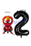 Spiderman 5 Yaş Balon ve Siyah Rakam Balon Doğum Günü Parti Set Örümcek Adam Balon set