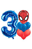 Örümcek Adam 1 Yaş Balon ve Lacivert Rakam Balon Doğum Günü Parti Set Spiderman Lacivert Balon set