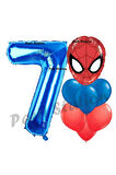 Örümcek Adam 1 Yaş Balon ve Lacivert Rakam Balon Doğum Günü Parti Set Spiderman Lacivert Balon set