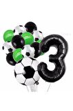 Futbol Topu Maç 3 Yaş Balon Set Futbol Topu Maç Konsept Doğum Günü Set Yaş Balon Set