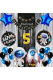 Kozmik Uzay 5 Yaş Balon Seti Galaksi Konsept Helyum Balon Set Astronot Uzay Mekiği Doğum Günü Set