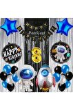 Kozmik Uzay 8 Yaş Balon Seti Galaksi Konsept Helyum Balon Set Astronot Uzay Mekiği Doğum Günü Set