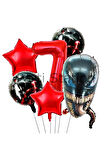 Zehirli Öfke Venom 4 Yaş Doğum Günü Balon Set Venom Kırmızı Konsept Doğum Günü Parti Balon Set