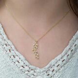Gümüş Gold Sarmaşık Bayan Kolye 